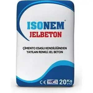 Isonem Çimento Esaslı Kendiliğinden Yayılan Renkli Jelbeton 20 kg Gri